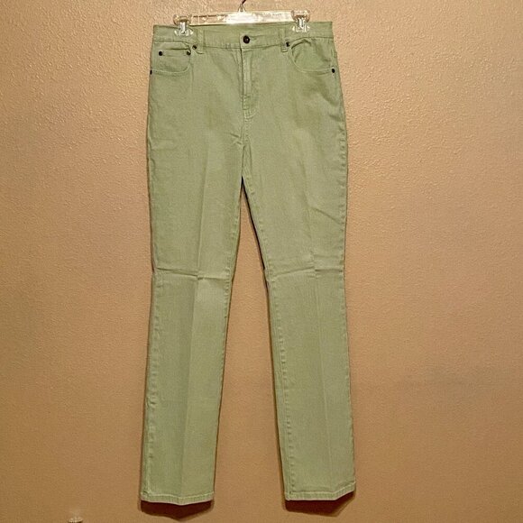 DG2 by Diane Gilman Lt Green Denim Stretch Jeans 5-pockets Women's Size 8T - Picture 1 of 7